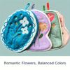 4pcs Elegant Coral Fleece Floral Embroidered Hand Towels Soft, Absorbent Durable Microfiber,4 Unique Floral Designs for Kitchen, Bathroom