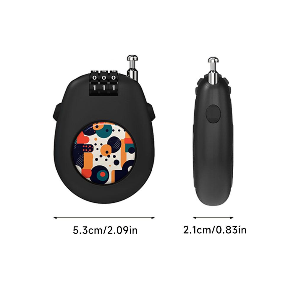 Motorcycle Helmet Combination Lock Portable Durable Retractable Steel Wire Anti-Theft Security Lock for Luggage Bicycle Wallet