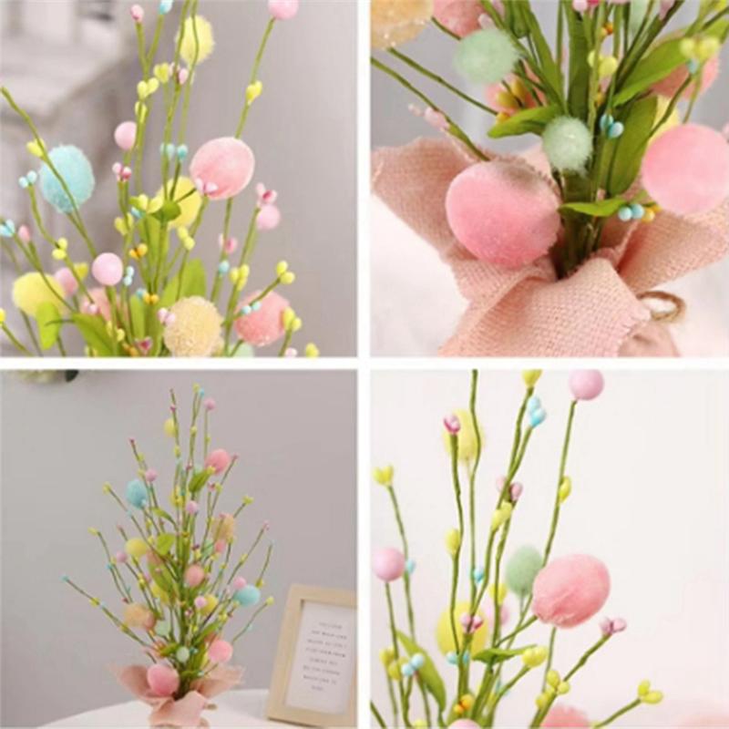 

A34R Easter Egg Tree With Delicate Ornaments Colorful Easter Decorations Tabletop Decor Artificial Plant Wedding Gift