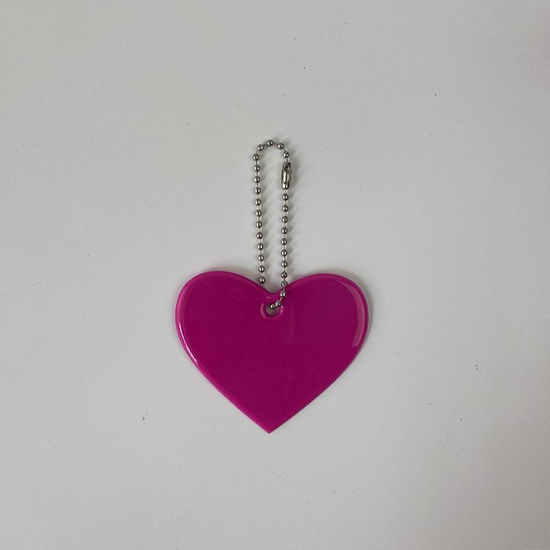 Milai Reflective Heart Pendant Keychain - Student Backpack Safety Ornament