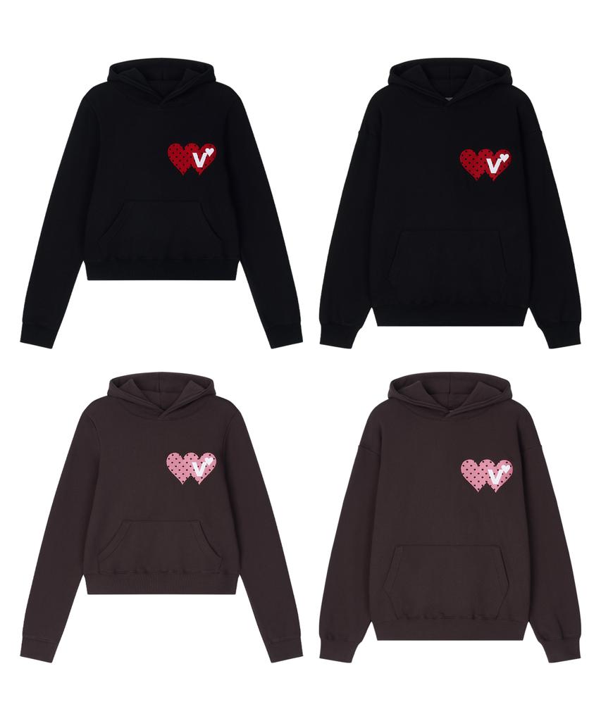 Double Heart Hoodie [Deep Brown]