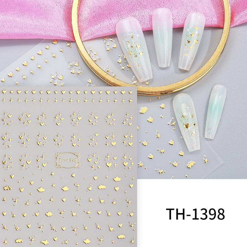 White 5D Pearl Lace Bowknot Wave Lines Nail Stickers Elegant Exquisite Nail Decoration Decals DIY Self Adhesive Transfer Slider