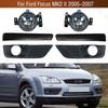 Samochodowy Przedni Zderzak Światło Przeciwmgielne Pokrywa Ramka Maska Grill Listwa Ozdobna Dla Ford Focus MK2 II 2005 2006 2007 Światło Przeciwmgielne