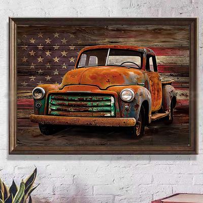 5D DIY Diamond Painting Rusty Car Cross Stitch Kit Mosaic Diamond Embroidery Rose Full Round Square Drill Home Decoration