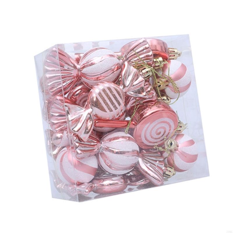 Holiday Plastic Ornament Christmas Tree Decoration Assorted Pattern Pendants J0MC