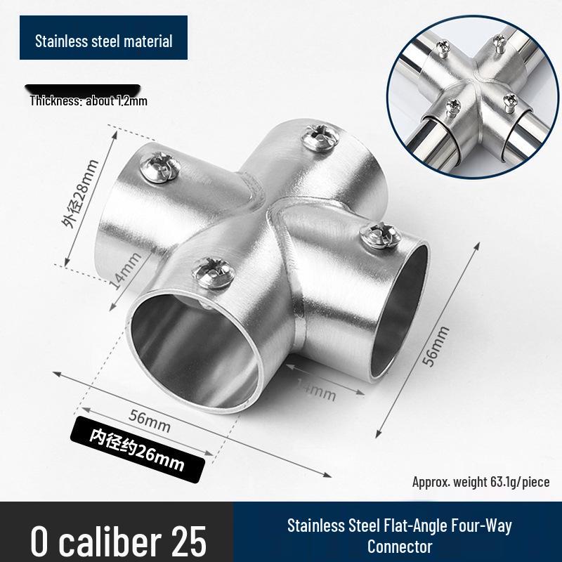 Stainless Steel Right Angle Tee Connector 19mm-32mm Joint Elbow Assembly Frame Fastener