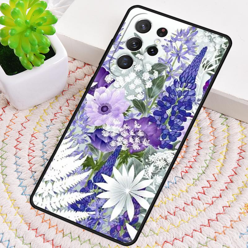 Blue Flower Phone Case for Samsung Galaxy note 10 pro S26 Ultra S23 S24 FE S25 S21 S22 PLUS shockproof Cove
