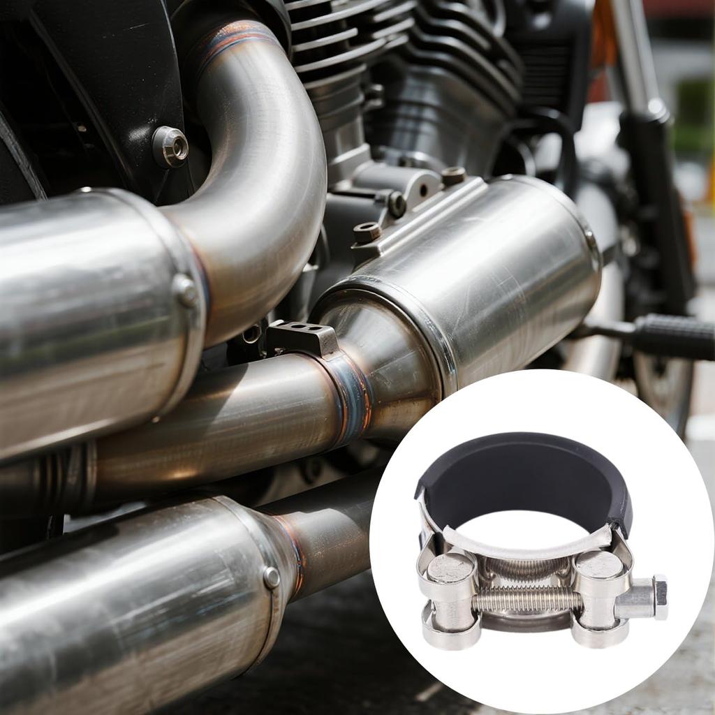 Muffler Clamps, Phizima, Muffler Band, Hose Band, Silencer, Heat Resistant, Bike Muffler, Fixed, Exhaust