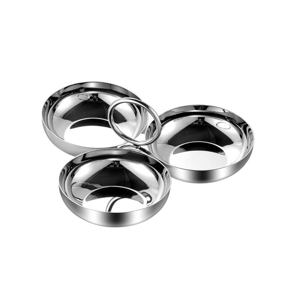 Multipurpose 3 Section Serving Bowl Thick Dry Fruit Bowl Serving Aperitifs серебряный