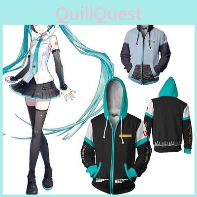 Gemütlicher Anime Hatsune Miku Vocaloid Hoodie mit lebhaftem 3D-Grafikdesign für Komfort