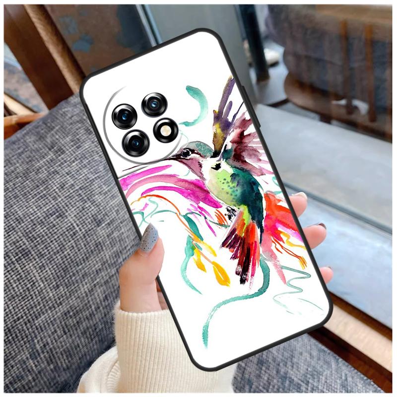 Hummingbird and Flowers Case For OnePlus 13T 8T 10T 9 10 Pro 15 13 12 11 13R 12R Nord CE 5 2 3 4 Lite N20 N30 Coque