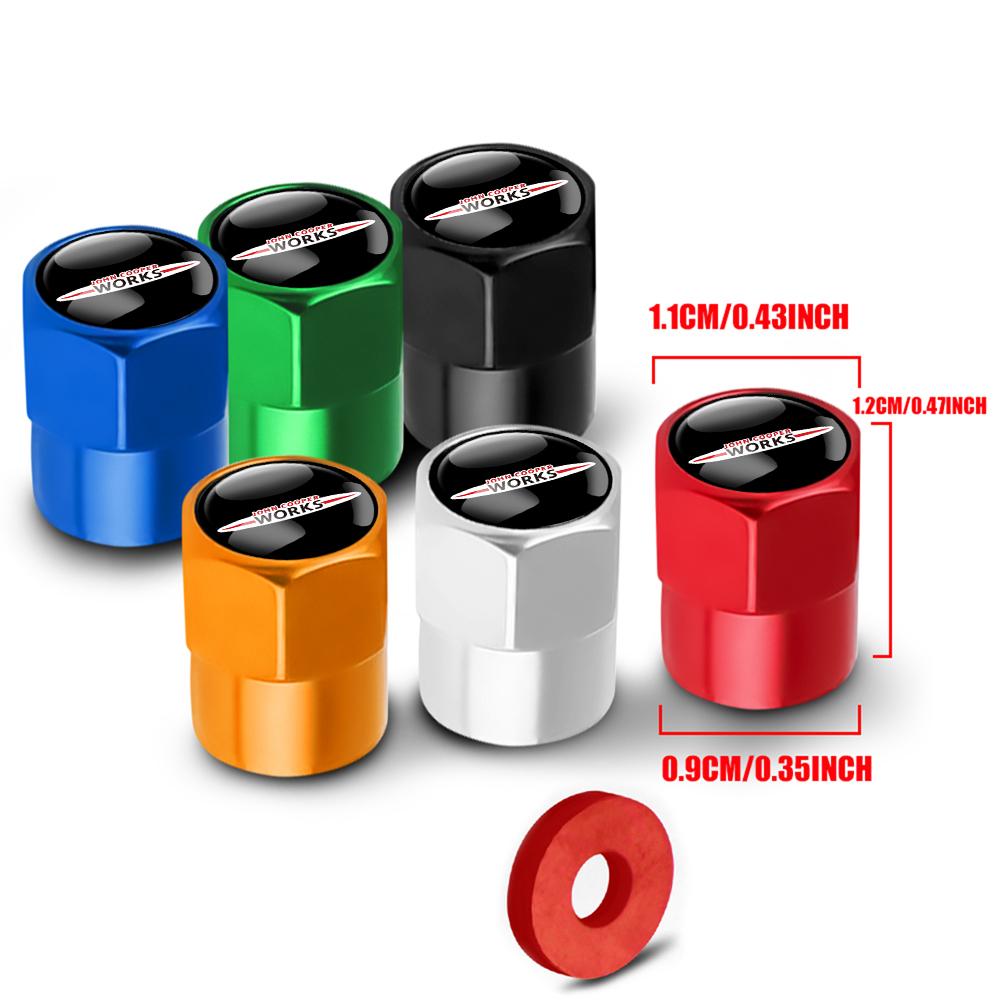 4pcs Car Metal Badge Wheel Tire Valve Caps Stem Cover For Mini Cooper S JCW Works F54 F55 F56 F57 F60 R50 R52 R53 R55 R56 R57 phgqd66