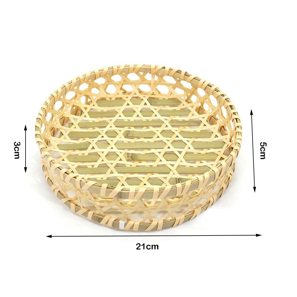 Desktop Ornament Bamboo Fruit Basket Bread Fruit Miniature Storage Baskets Creative Pastry Plate
