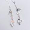 Lovely Cat Cookie Cell Strap Comics Kitty Bead Mobile Chain Dual Keychain Camera Earplug Pouch Pendant