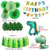 Mori Dinosaur Balloon Set, Dinosaur Birthday Letter Flag Children'S Paper Fan Party Decoration