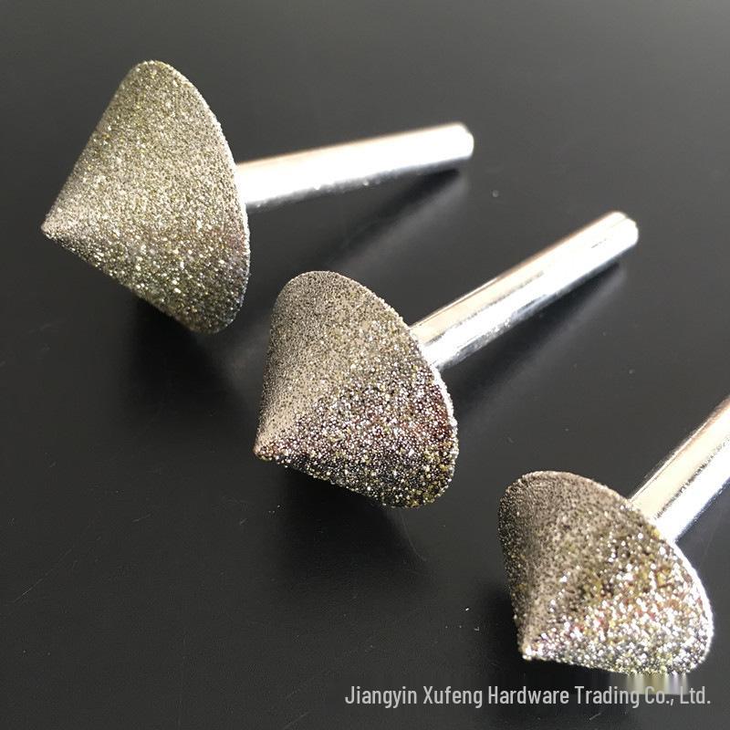 Testa di Smerigliatura Diamantata a Forma di Ombrello, Grana 60-120, Punta 6*90 Gradi, per Incisione e Smerigliatura della Pietra.