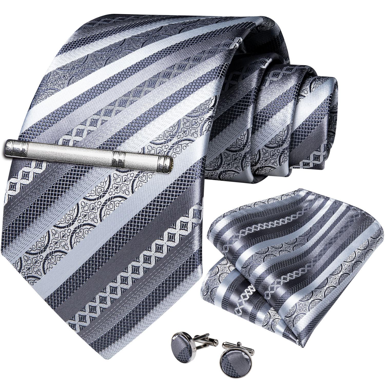 

Мужские галстуки, модный галстук с цветочным принтом, 8,5 см, шелковый зажим для галстука, набор запонок для носового платка для деловой свадьбы, вечеринки 589