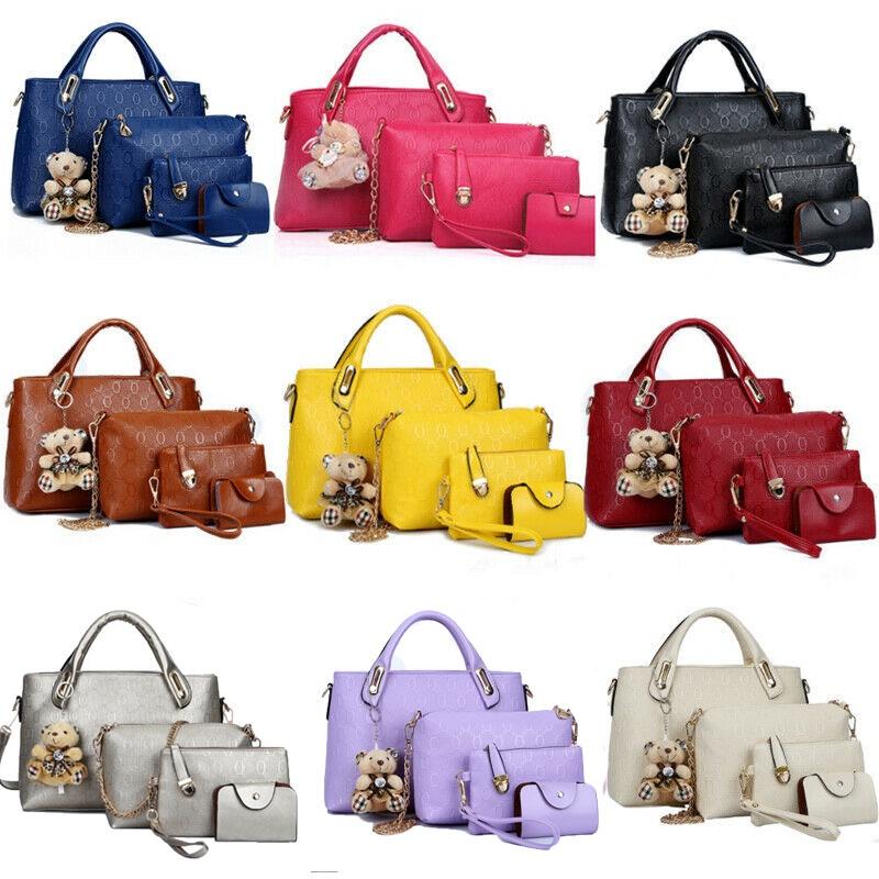 Stylish Pure Color Women Pu Leather Shoulder Bag Handbag Satchel Clutch Coin Purse