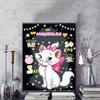 Disney Diamond Painting Mary Kitten Baby Birth Anniversary Artwork, Cute DIY Rhinestone Mosaic Cross Stitch Kit Embroidery Gift, Home Decor