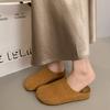 Fashion Women's Thick-soled Suede Anti-slip Slippers Spring Retro Outdoor Wear-resistant Flat-bottomed Comfortable Leisure Baotou Mop