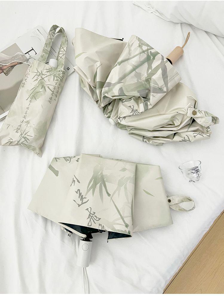 Fully Automatic Vintage Chinese Style UV Protection Folding Sun and Rain Umbrella for Women