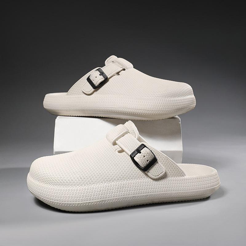 Fashion Bebealy Sandals for Men and Women Closed-toe Outdoor Beach Slippers Summer Fashion EVA Slide Indoor Breathable Non-slip Slippers