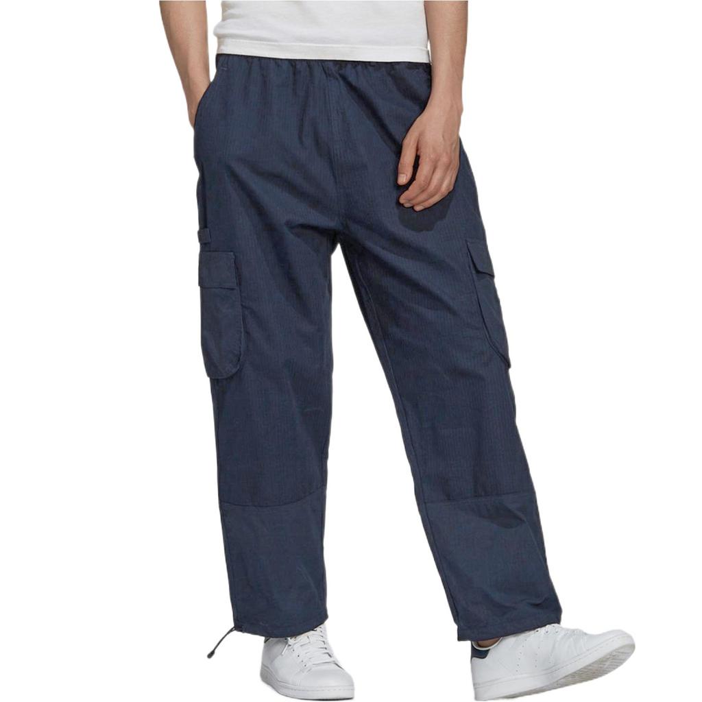 Adidas Originals Solid Color Large Pockets Straight-Leg Track Pants Men Bottoms Navy H09105