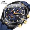 ONOLA 6857 Luxury Quartz Watch Silicone Men's Watch Luminous Men's Chronograph Silicone Water-Resistant Wristwatch Date Clock