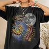 Three Centipede Moon Shirt, Cosmic Insect T-shirt, Creepy Crawly Space Tee, Galaxy Arthropod Top, Bugcore Aesthetic Gift