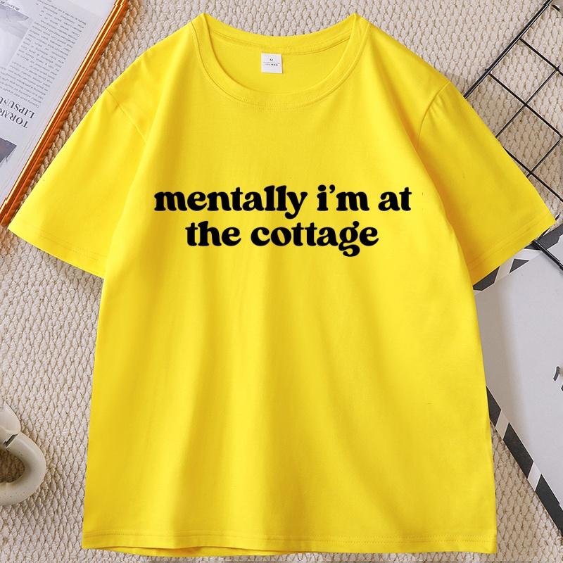 

Unisextally Im At The Cottage Tshirt Unisex Women Short Sleeve High Quality Printed Tshirt Casual Round Neck Loose Male Clothes 4XL
