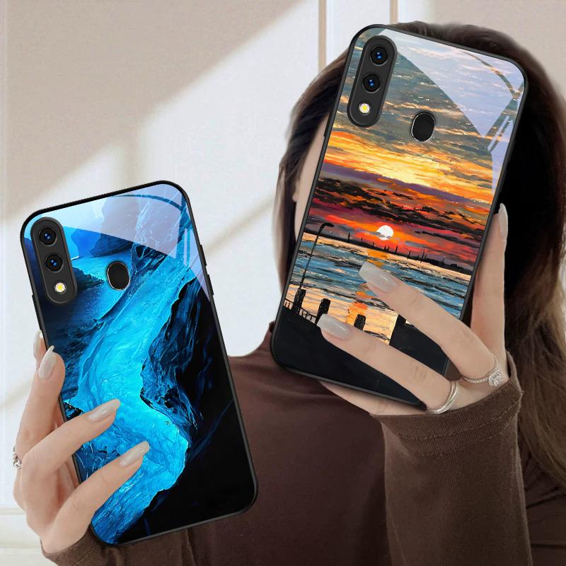 Sea Storm Small Sailboat For Samsung Galaxy A20 A20s 21s A22 A23 A24 A25 A26 A42 A90 A50 A55 52s A56 A70 A71 72 Glass Phone Case