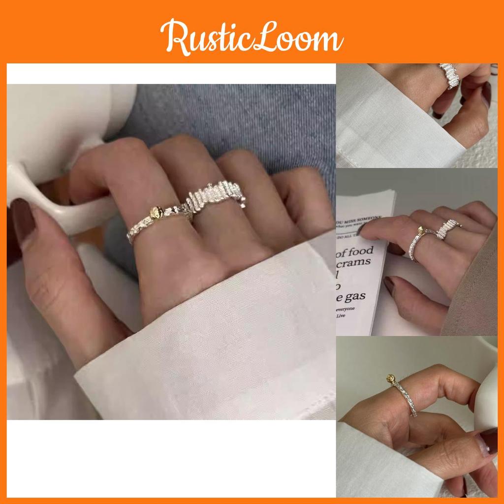 Magnifique Bague en Cuivre Façonnée Avec des Caractéristiques Géométriques et Plissées Uniques Pour Femmes Tendance