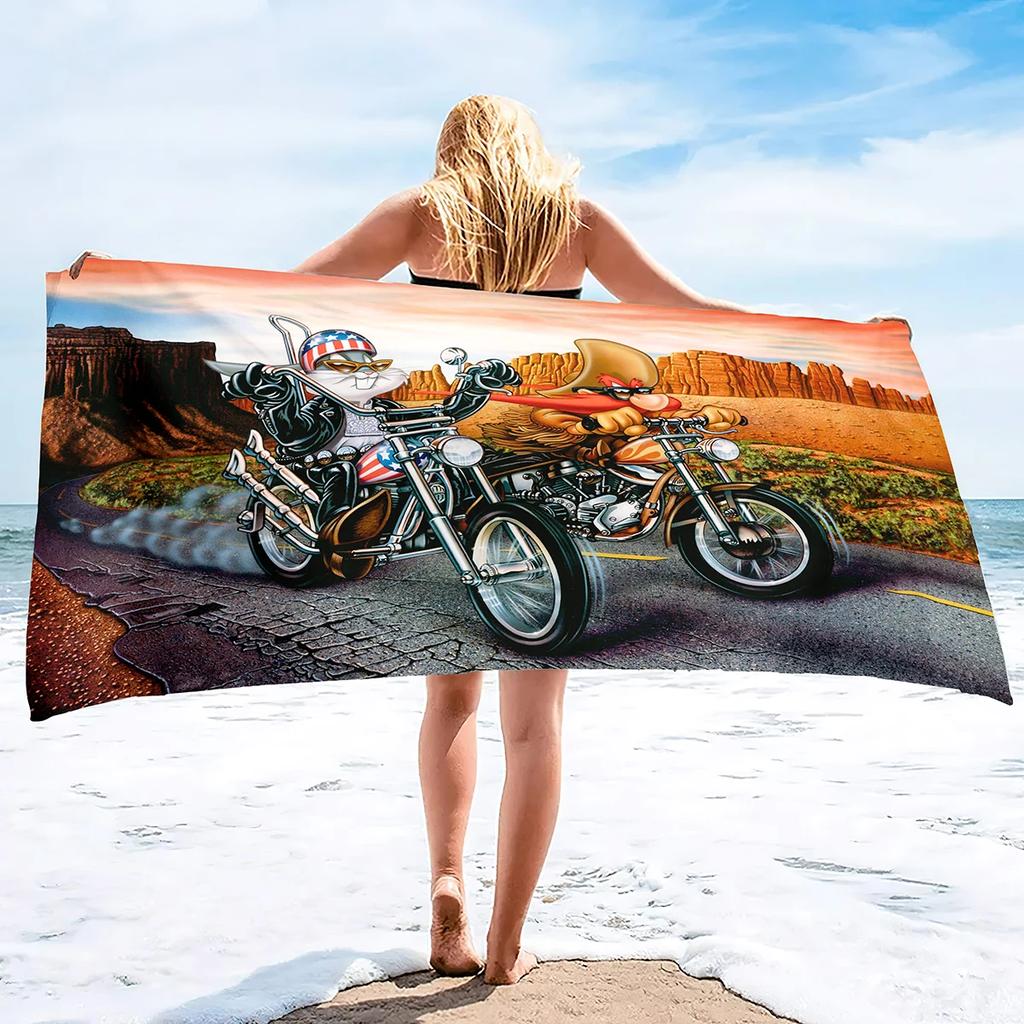 Quick Dry Beach Towels Motorcycle Vehicle Sand Free Ultra Cozy and Bath Towels Water Absorbent Oversize Beach Towel for Boys Men