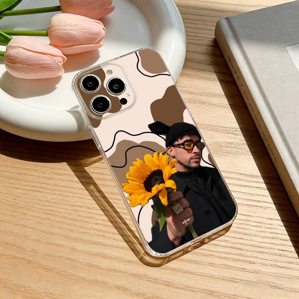 

B-Bad B-Bunny Rap Star Phone Case For iPhone 17 16 15 14 13 12 11 Mini Pro Max Plus Transparent Cover iPhone17promax