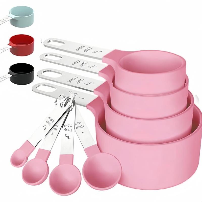 4/8pcs Measuring Cup and Spoon Set, Stackable Cups and Spoons, Nested Measuring Cups with Stainless Steel Handles