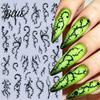 Gothic Nail Stickers Women for Halloween Spooky Ghost Pumpkin Spider Web Bat Long Lasting Decals Thorns Manicure Decal DIY Art Supplies Holiday