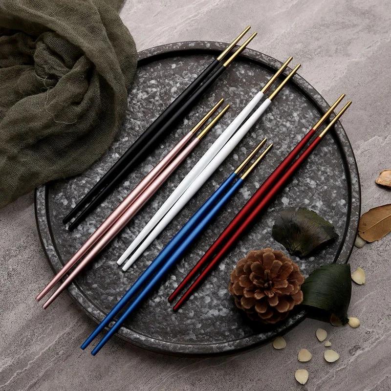 Non-slip Reusable Chopsticks for Sushi, Japanese Tableware, Chinese Gift (Pair)