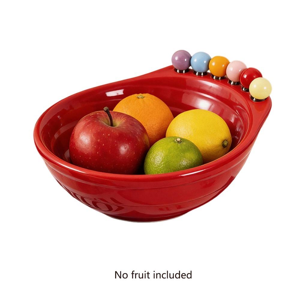 Large Capacity Fruit Bowl  with Fork Decoration Snack Plate Fruit Serving Plate  Fruit Insert красный