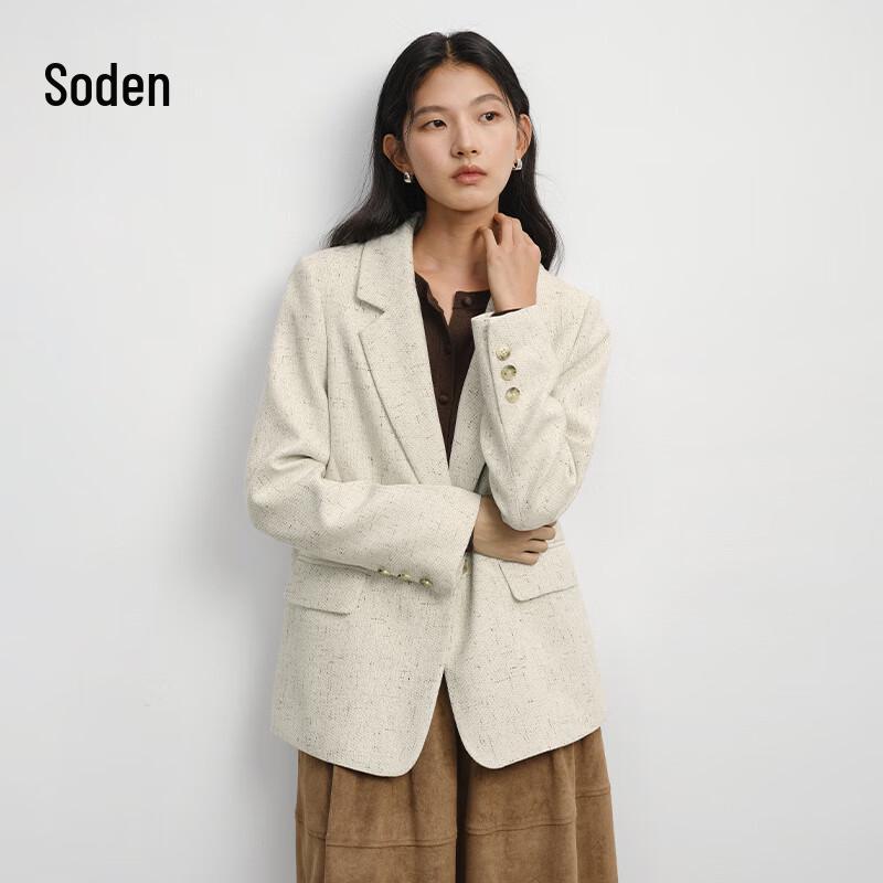 Женский элегантный блейзер WHIteALLUSION с эффектом льна L