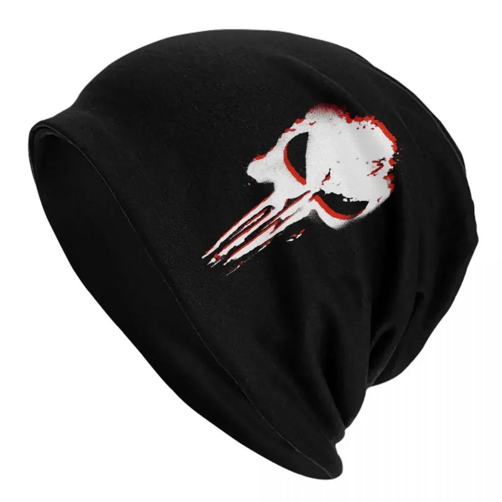 Heavy Metal Skeleton Skull Punishers Warm Knitted Cap Fashion Bonnet Hat Autumn Winter Outdoor Beanies Hats for Unisex Adult