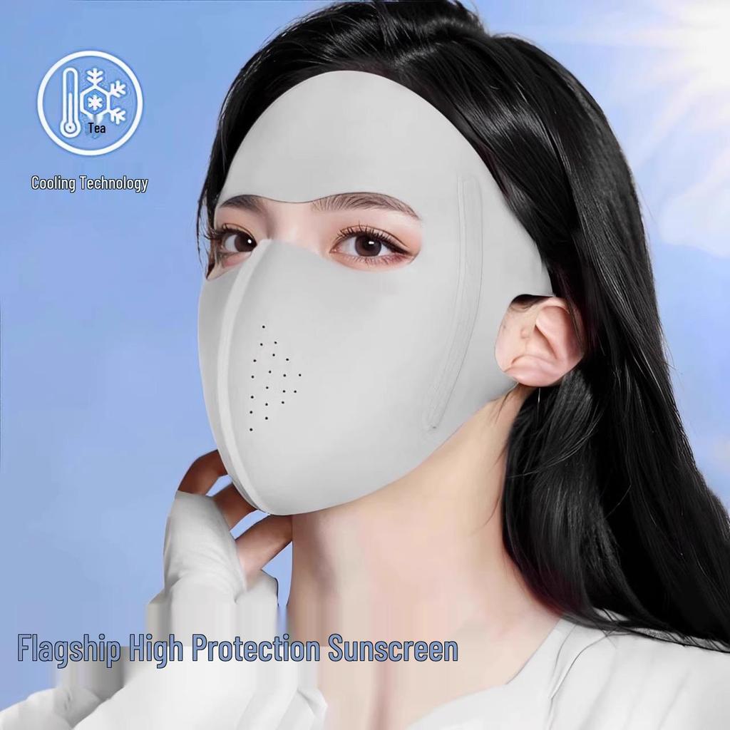 Sunscreen Ice Silk UV Protection Face Mask for Women – Full Coverage for Summer Cycling & Driving