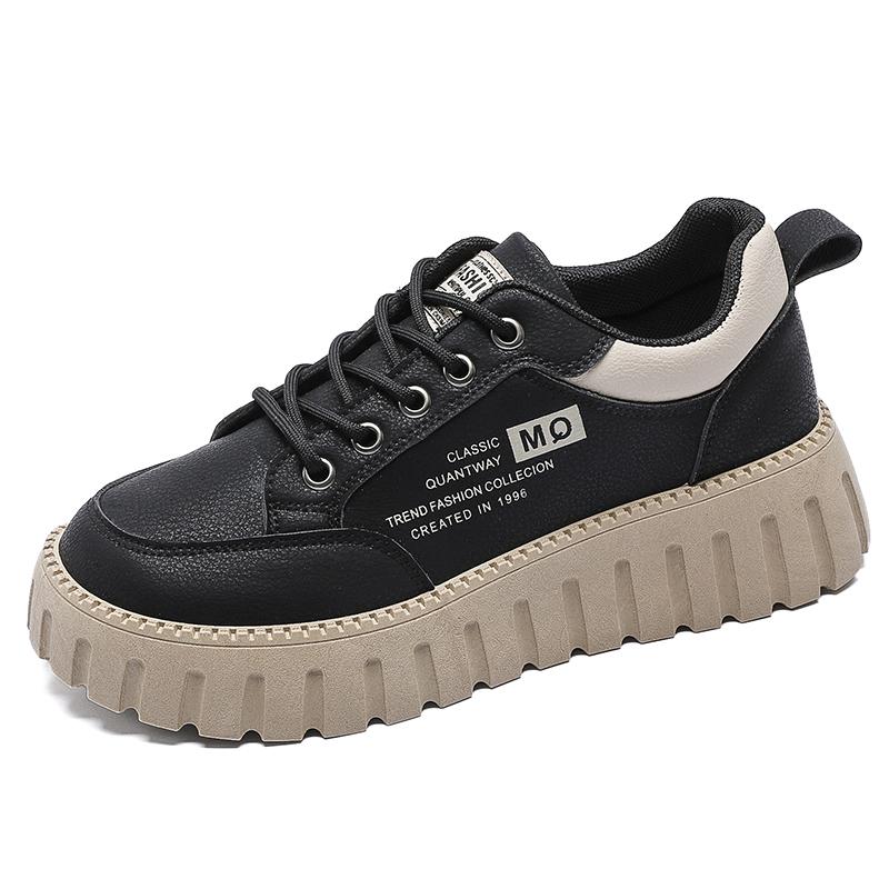 Round Tip Laced High Heel Comfortable Women White Sneakers Platform Women Shoes Trainers Sport High-level Krasovka Casual