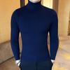 Høst Vinter Turtleneck Pullovere Varm Ensfarget Herregenser Slim Pullover Herre Strikkegensere Underskjorte