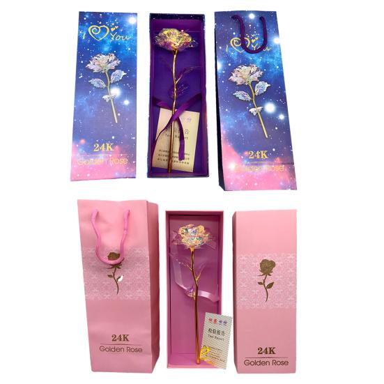 Rose Éternelle En Or 24K - Cadeau Romantique Pour Femme, Maman, Amoureuse - Idée Saint-Valentin, Noël, Anniversaire