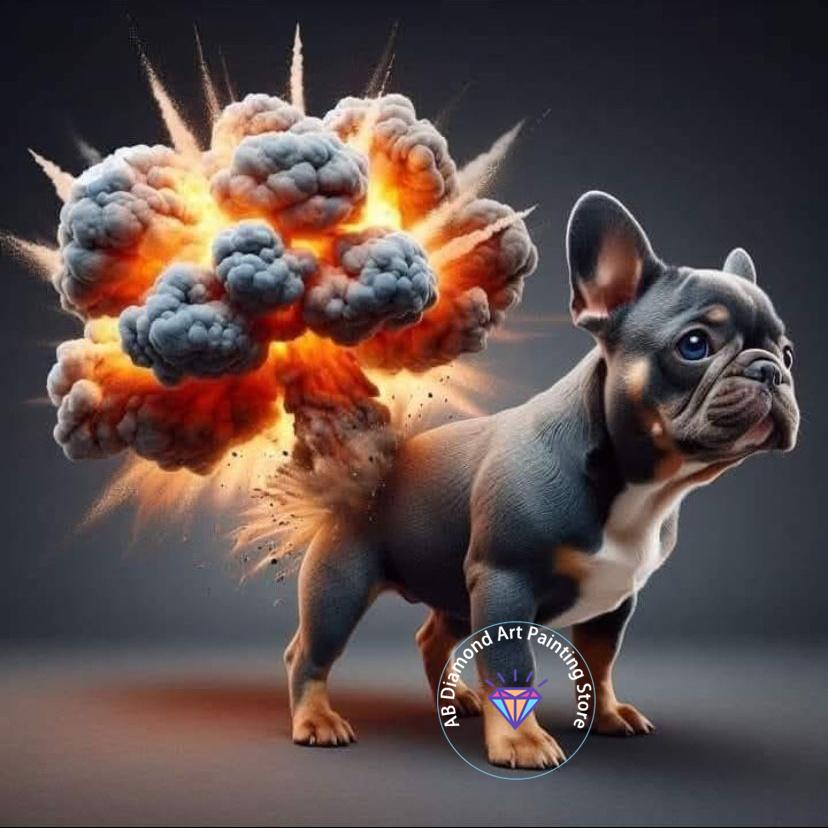 Cute French Bulldog Animal Diamond Painting Kit 5D DIY Dog Diamond Embroidery Cross Embroidery Handmade Art Gift Home Decoration