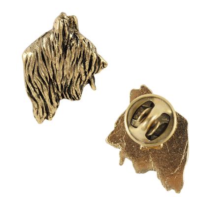 Briard, Berger De Brie - Gold-plated Pin Brooch, Elegant Dog Ornament, Unique Pin by Brand