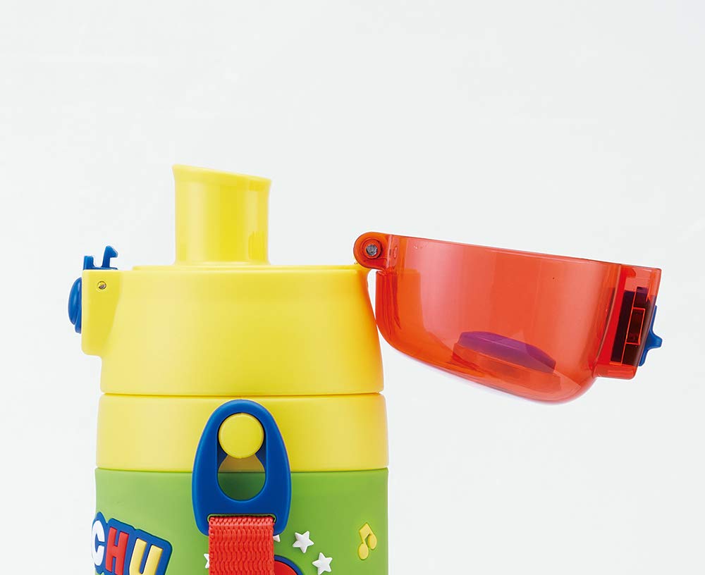 Skater Kids' Stainless Steel 3D Water Bottle, 480ml, Pokemon Pikachu Design, 21 (SDPV5-A)