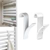 Kitchen Bathroom Hanger Clips Storage Racks White Clear Hanger Heated Towel Radiator Rail Clothes Scarf Hanger Hooks Holder