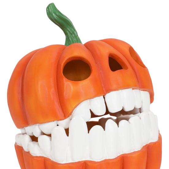 Pumpkin Storage Box Resin Decorative Candy Bowl with Hinged Lid Halloween Desktop Decor Box for Holding Snacks Candy Nuts