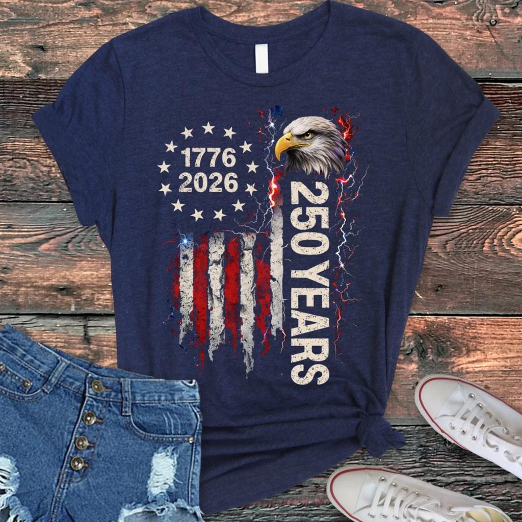 America 250th Birthday Shirt, 1776-2026 USA Semiquincentennial Patriotic Tee